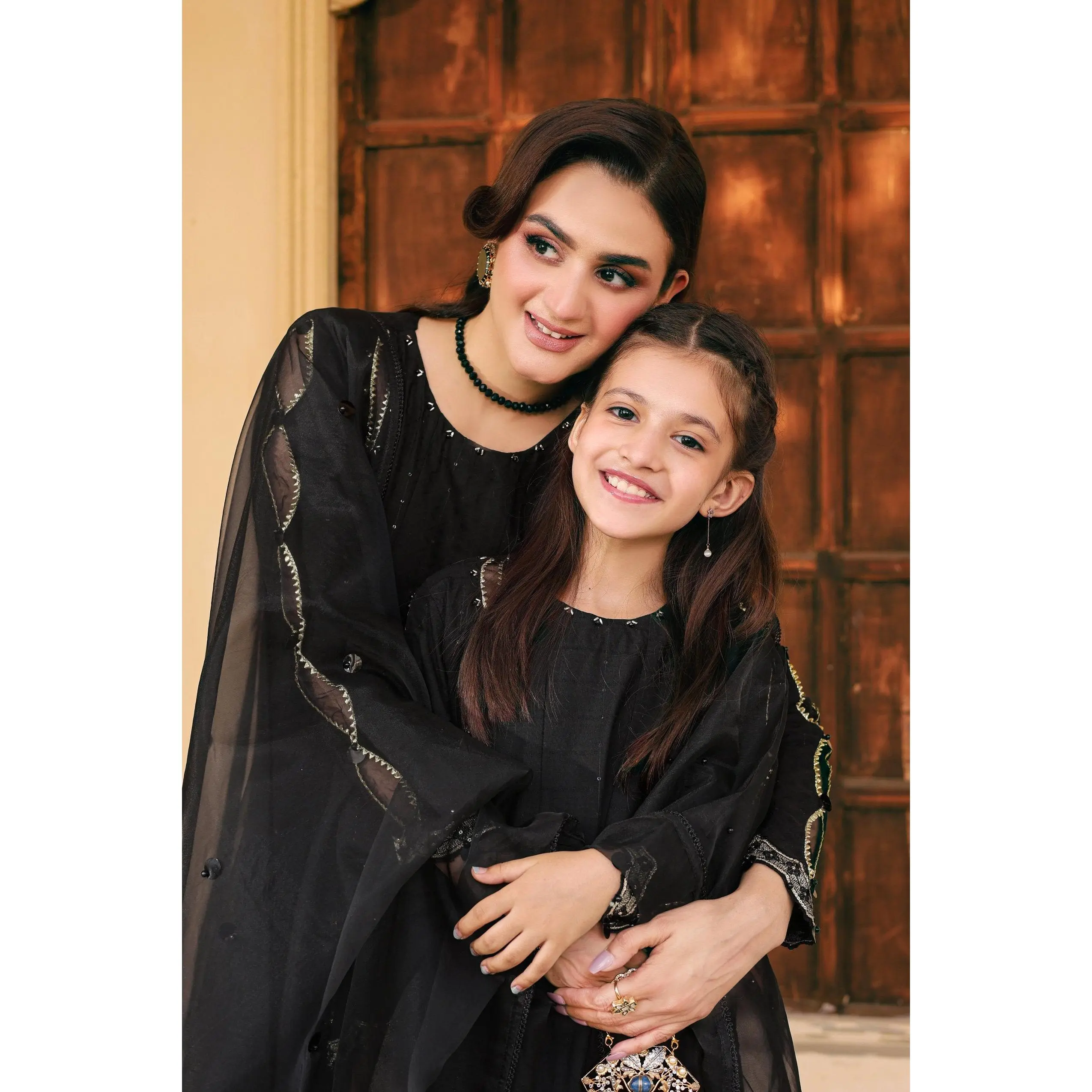 EF-13 Mummy N Me By ALLAY’s 3 Pc Ready To Wear Viscose Maxi Suit