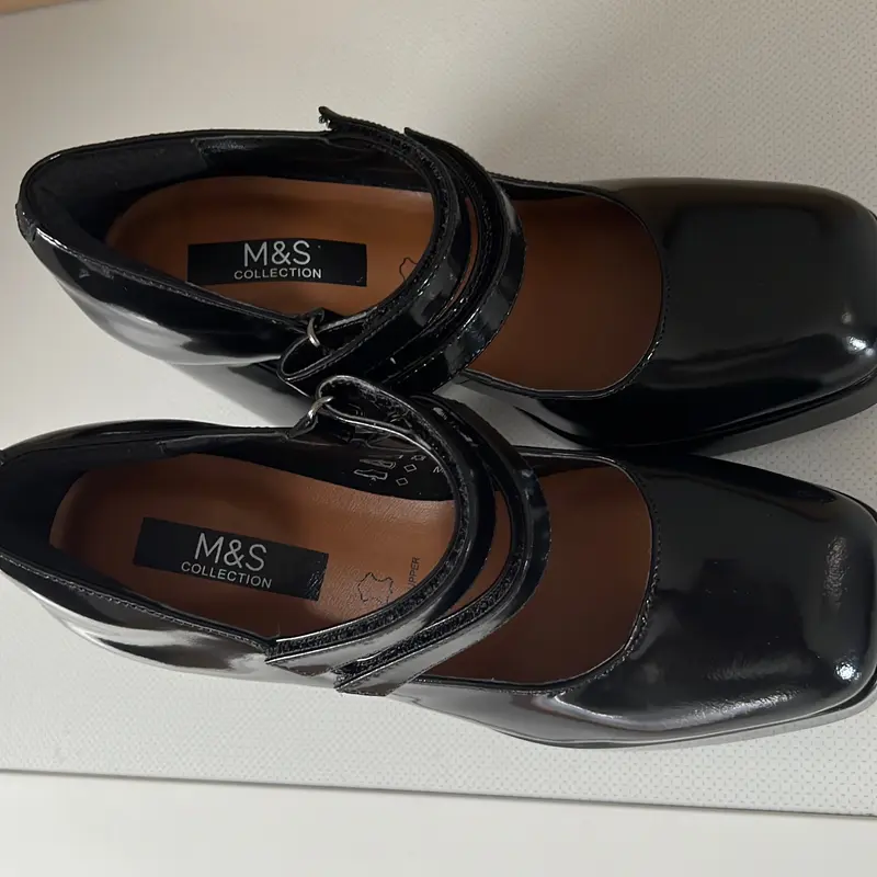 M&S COLLECTION Leather Ankle Strap Platform Heels Size 3 - Women's Comfort Shoes 2