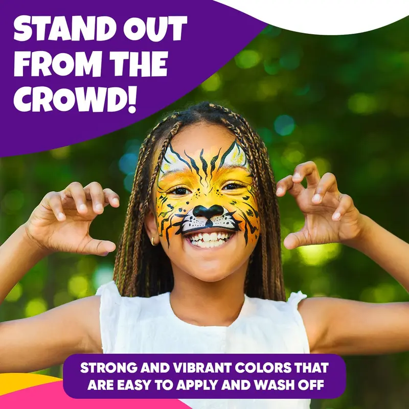 BLUE SQUID Face Paint Kids Crayons, 18pcs XL Non-Toxic, Washable Face and Body Crayons-  Full Coverage Cosmetic, Hypoallergenic Makeup Sticks Gift 2