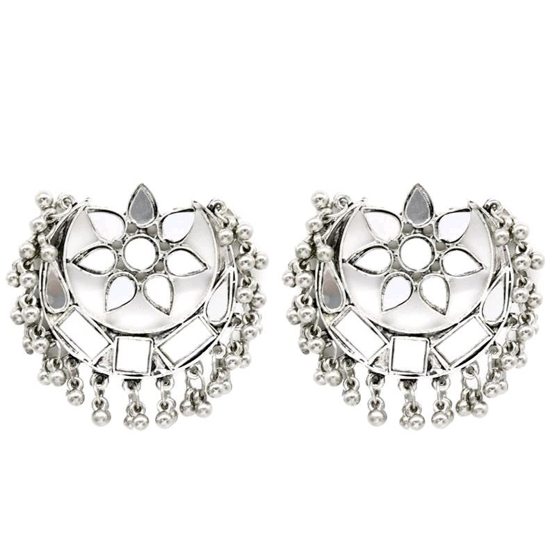 mirror Earrings Oxidised jewellery (55) 1