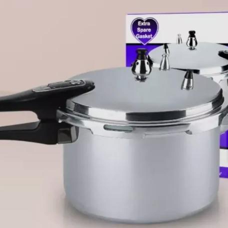7, 9, 11 LITRE PRESSURE COOKER ALUMINIUM KITCHEN CATERING HOME WITH SPARE GASKET 6