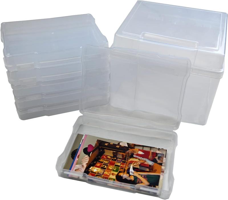 Unibos Photo Case 4" x 6" Photo Storage Box Inner Photograph Keeper Photo Organizer Cases Photos Storage Containers Box for Photos 600 Photo Capacity 6 Clip Lock Cases 4