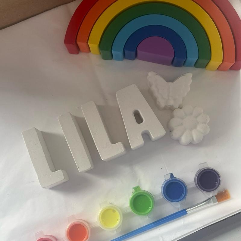 Paint your own name kit, plaster names, craft set, ceramic craft ...