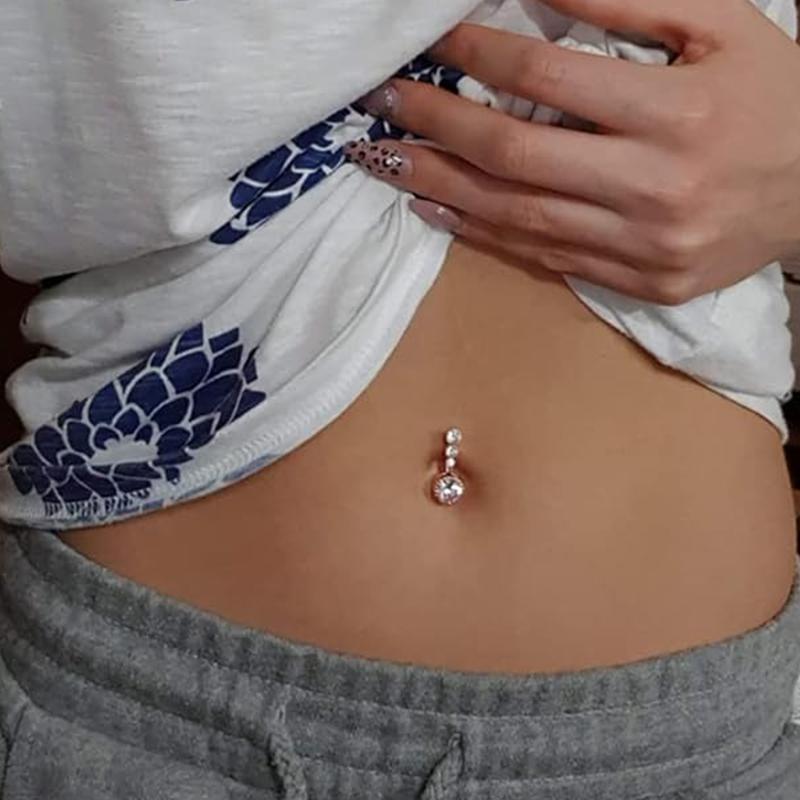 Stainless Steel Belly Button Bars Barbell Navel Body Piercing Jewellery for Women 5Pcs 2
