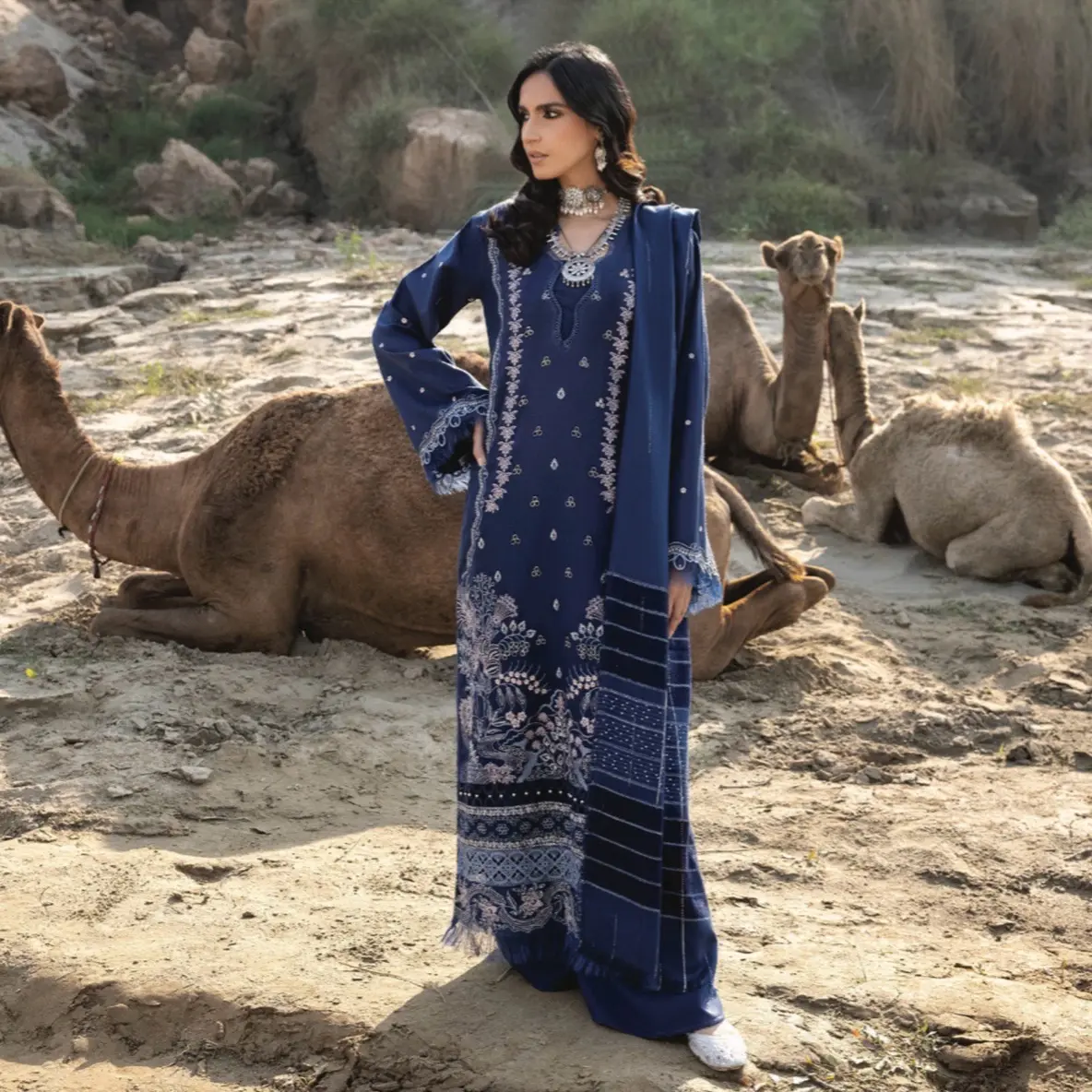 Rayas by Sanam Saeed design 07 leather peach with soft leather peach shawl/velvet Small/Medium/Large winter