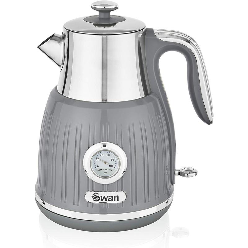 Swan Retro Kettle with Temperature Dial Display SK31040GRN (Grey) | Same-Day Dispatch & Fast Free Delivery | Kettles 0