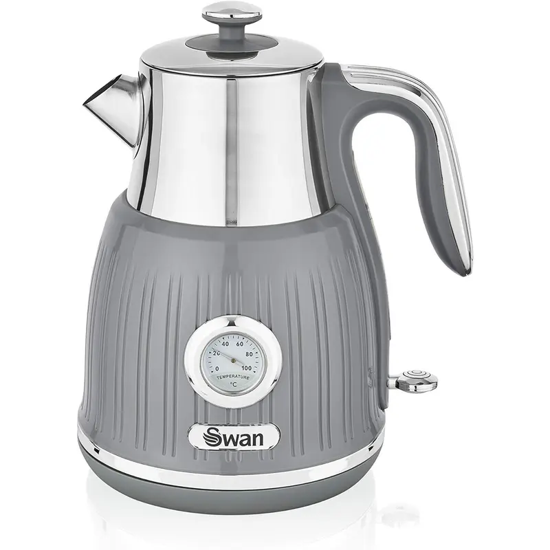 Swan Retro Kettle with Temperature Dial Display SK31040GRN (Grey) | Same-Day Dispatch & Fast Free Delivery | Kettles 0