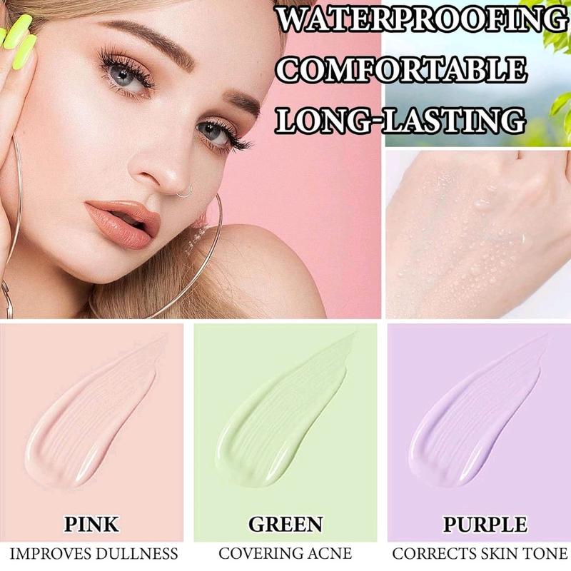 One Step Colour Corrector Primer,Face Primer Makeup,Pore Concealer Primer Cream,Colour Correcting Cream,Make Up Primer Base,Face Base Primer,Skin Primer,Oil Control,Brightening&Moisturizing 4
