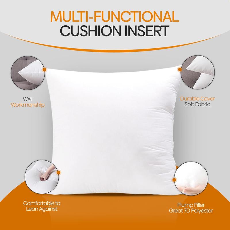 Premium Set of Hypoallergic Cushion Insert Decorative Square Pillow Stuffer for Sofa Couch Cushions inserts 2 pack - [SAME DAY DISPATCH] 3