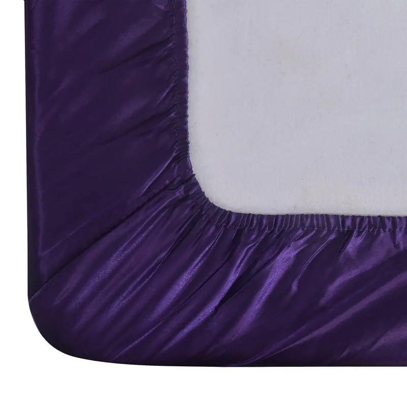 3Pcs Silky Satin Fitted Sheet Set 40cm Deep Mattress Cover Double & Pillowcase 4