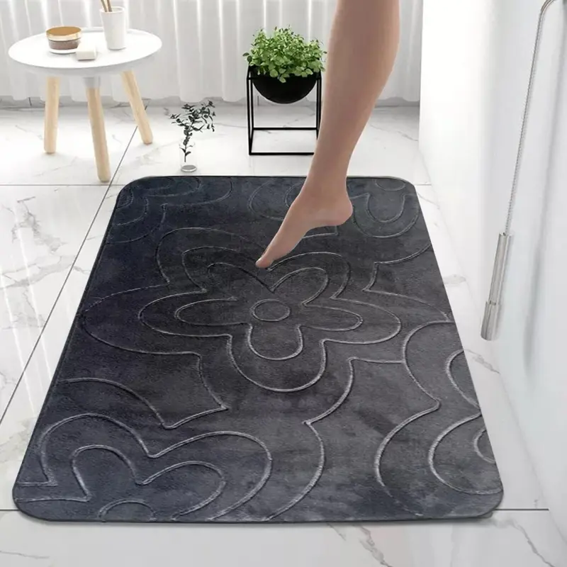 Memory Foam Non-Slip Bath Mats & Extra Large Bathroom Rugs for Toilet & Shower Absorbent Pedestal 5