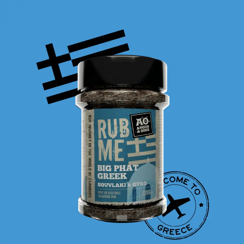 Big Phat Greek Seasoning | Souvlaki or Gyros Seasoning Rub | Perfect for Grilled Chicken, Pork or Shrimp | Ideal for Smoking, Air Fryer Grilling & Oven