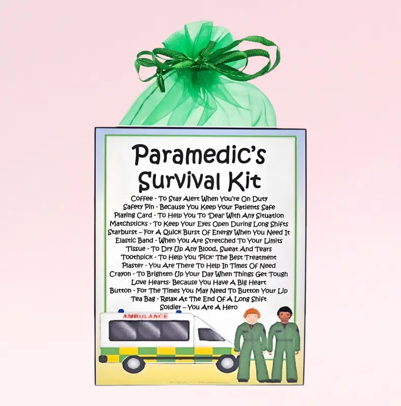 Paramedic's Survival Kit ~ Fun Novelty Gift & Greetings Card Alternative | Birthday Present | Thank You | Paramedic Gift | Personalised Keepsake 1