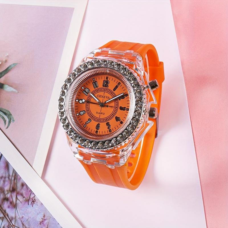Product Introduction of New Luminous Student Electronic Watch for Teenagers, Junior High and High School Students, Electronic Watch with Rhinestones, Candy Color, Couple Watch, New Year Gift 166 6