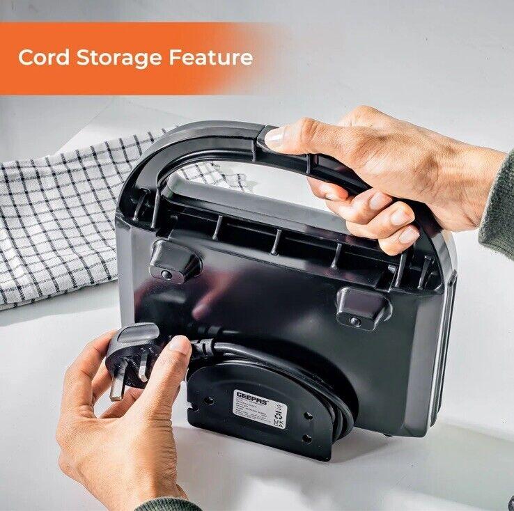 Product Introduction of Geepas 750W Toastie Maker 2 Slice Sandwich Toaster Machine Non-Stick Easy Clean 10