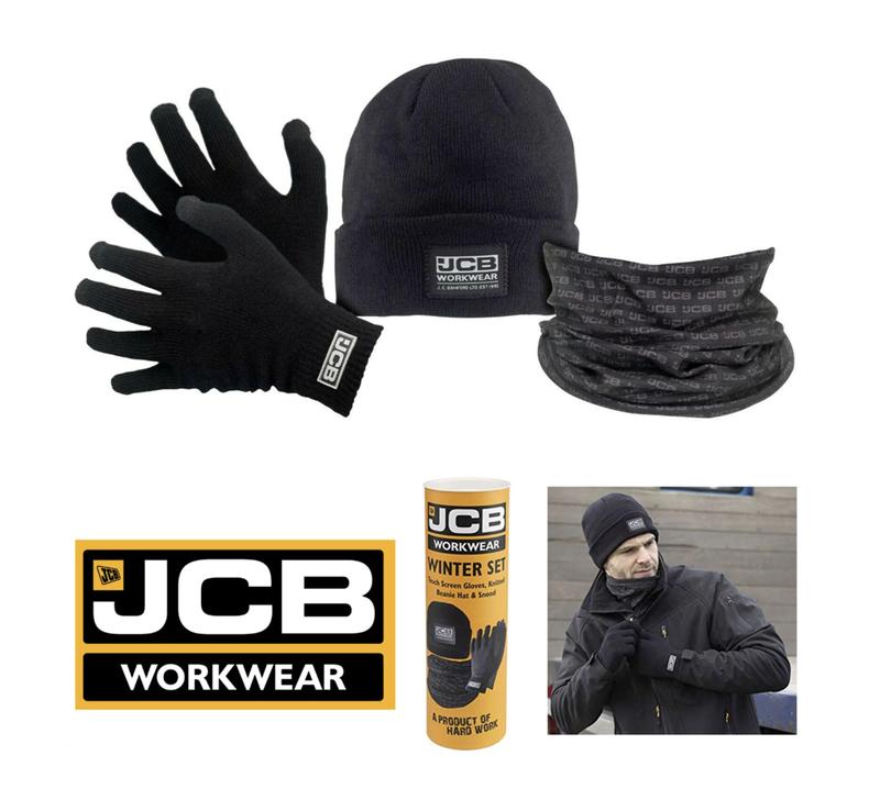 NEW JCB THERMAL WARM WINTER GIFT SET HAT KNIT GLOVES NECK WARMER WORK ACCESSORIES PERFECT CHRISTMAS GIFT 0