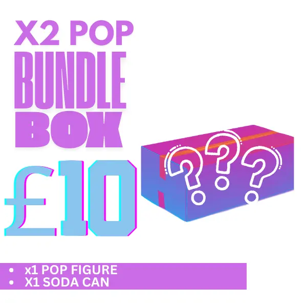 £10 Mystery Funko Pop Bundle | 1x Collectible Pop Figurine, 1x Soda Can Toy, 2x Mystery Item | RRP £50 | Christmas & Birthday Gift | Kids, Teens & Adults