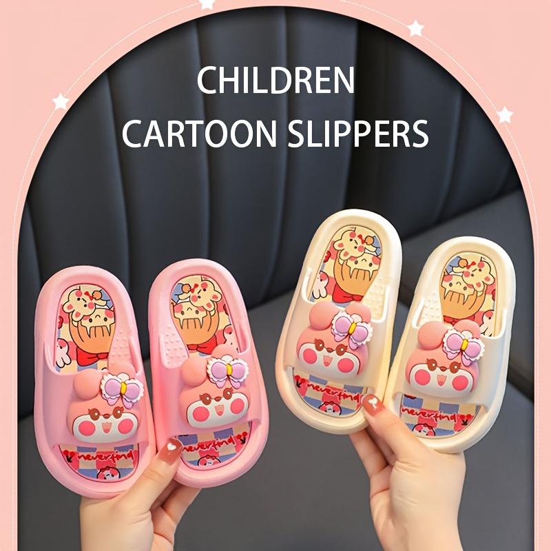 Cute Cartoon Slippers, Anti Slip And Lightweight Open Toe Slippers, Comfortable Home Slippers, Shower Shoes, All Seasons Footwear Walking Shoes Women Girl Flipflop Slide 7