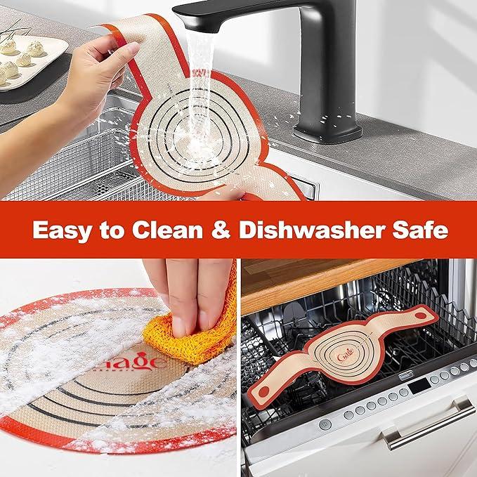 2 Pcs Silicone Bread Sling Silicone Baking Mat for Dutch Oven Liners Non-Stick Heat Resistant Reusable Sourdough Bread Baking Supplies with Long Handle Bread Making Tool for Transfer Sourdough 5