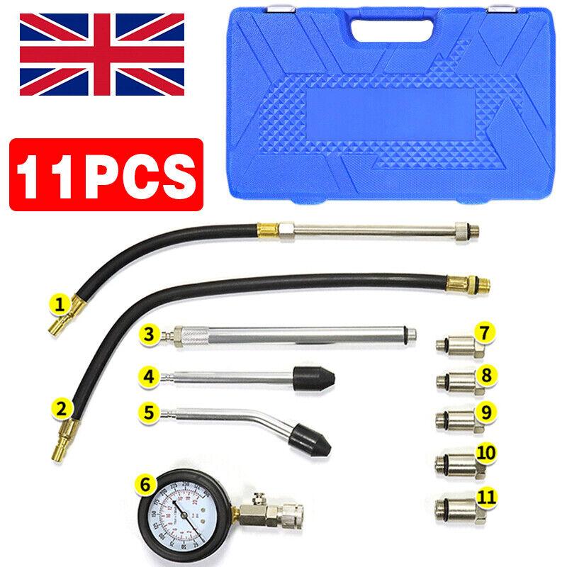 Product Introduction of Petrol Engine Compression Tester Kit Fuel Cylinder Pressure Gauge Tool Set 11X 4