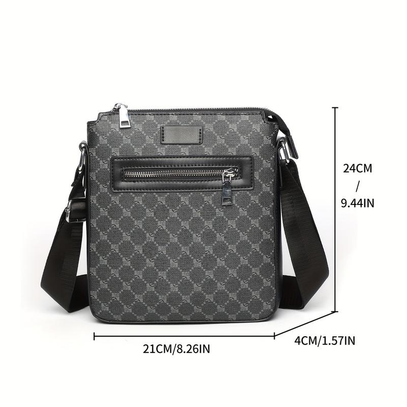 1 pza bolso bandolera Retro de PU, bolso de hombro de moda Simple, opción Ideal para regalo, para hombre de negocios 2