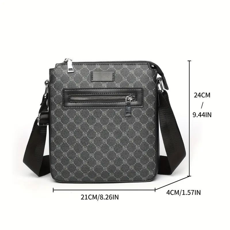 1 pza bolso bandolera Retro de PU, bolso de hombro de moda Simple, opción Ideal para regalo, para hombre de negocios 2