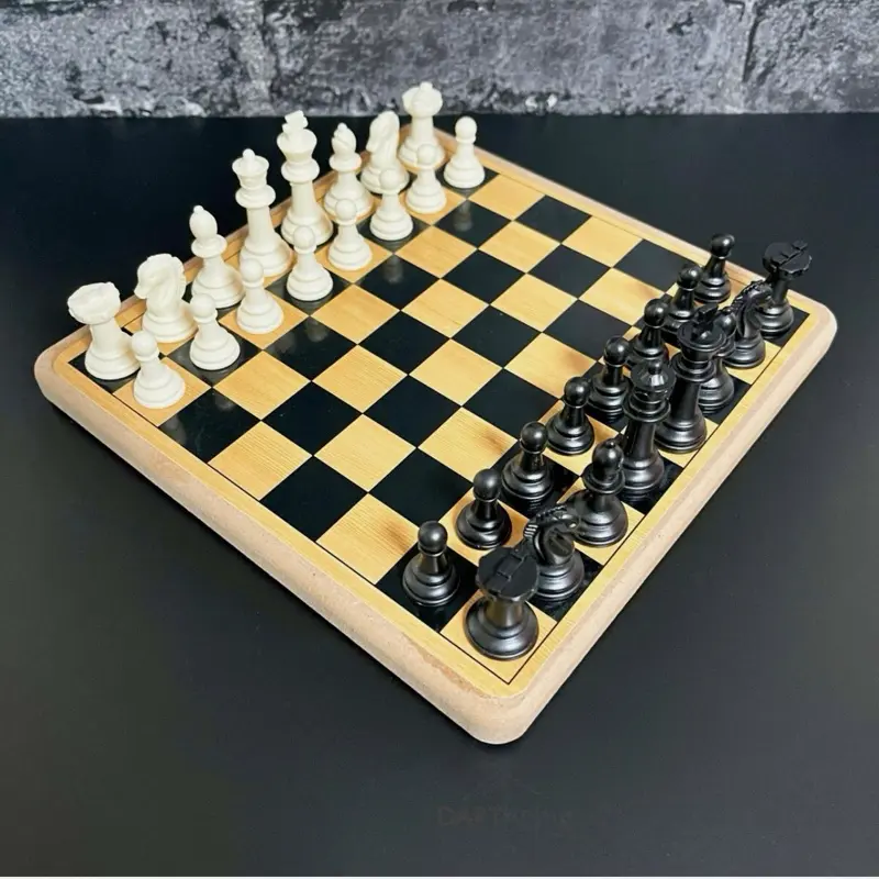 Wooden Chess Travel Game Set - Portable Strategy Game for Family & Party Fun
