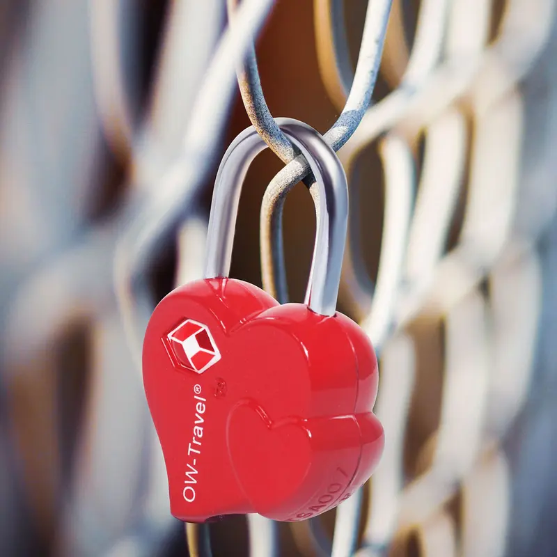 OW-Travel TSA Approved Luggage Locks Padlocks Heart Shaped Valentine Suitcase Locks with Keys. Zinc Alloy Suitcase Padlocks with Key Lock for Luggage, Bag, Case, Backpack, Gym Locker 4