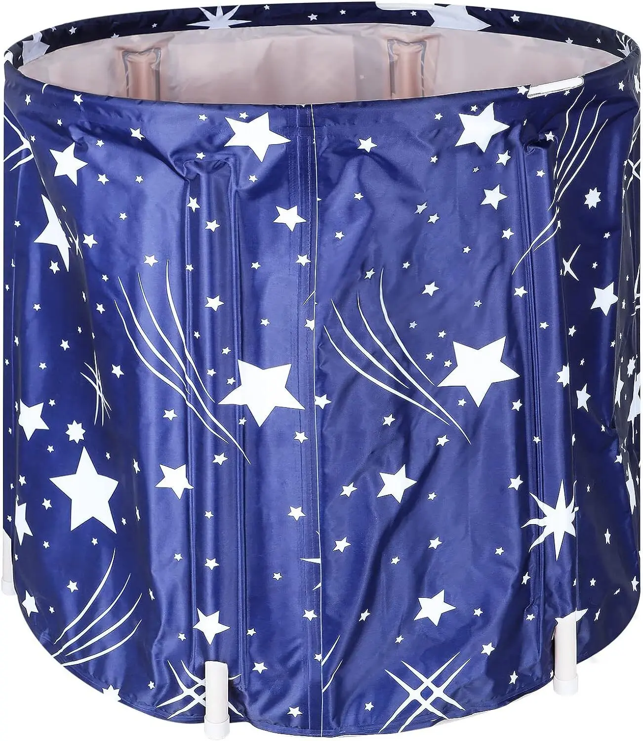 70*65cm Foldable Portable Bathtub Water Tub Folding PVC Adult SPA Bath Bucket - Round Stars & Moons Design - Cotton