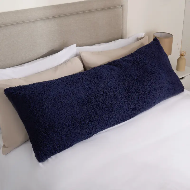 Long Bolster Pillow Teddy Fleece Body Cushion 6