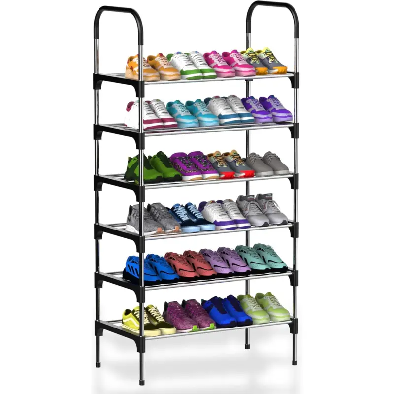 4-6 Tier Shoe Rack Stand Heavy Duty Sturdy Storage Self Organiser Up to 24 Pairs 4