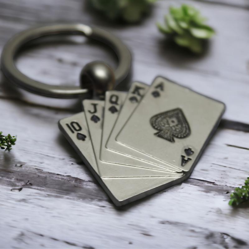 Personalised keyrings Poker cards shape keyrings engraved valentine s birthday 0