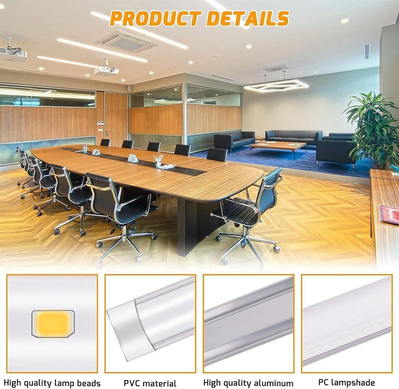 4FT LED Ceiling Lamp Office Strip Lights Shop Garage Batten Tube Light 4000K 1
