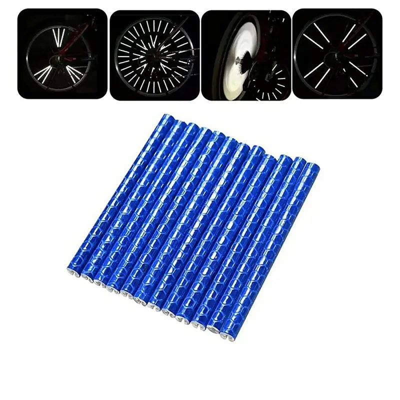 12 pcs Bike Wheel Spoke Reflector Warning Strip for BMX MTB Kids Road Mountain Bike -Random colour