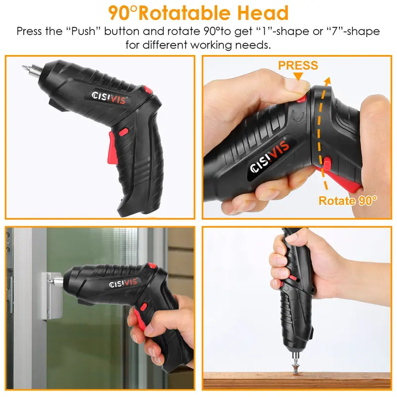 Cordless Drill Electric Screwdriver 47PCS Set Drill Driver Bits Rechargeable Kit 7