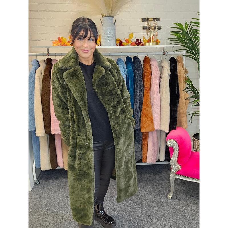 Oslo Faux Fur Coat Long (One Size) - (choose your Colour) 2