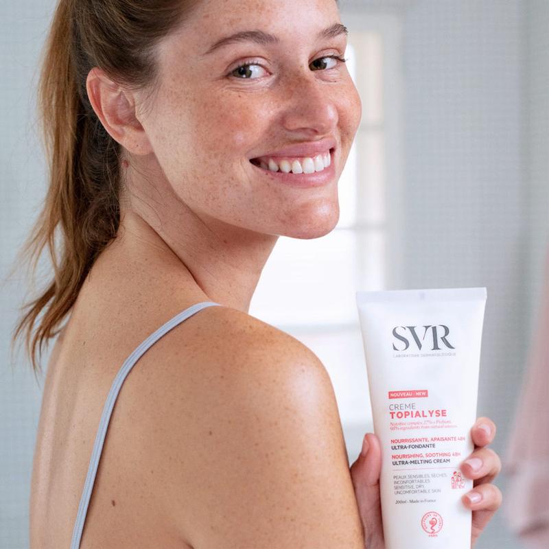 SVR TOPIALYSE Nourishing Face and Body Cream - 48hr Soothing Ultra-Melting Care for Dry Sensitive Skin, All Ages - 400ml Plant Moisturizer 3