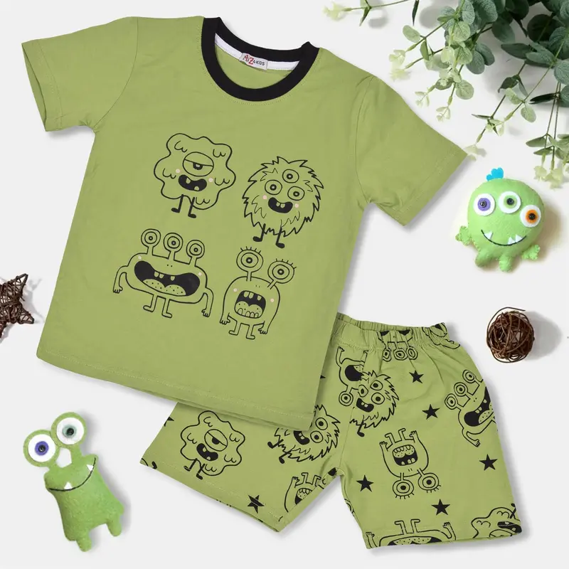 A2Z 4 Kids Girls Boys Monster Pyjamas PJs 2 Piece Cotton Set Lounge Suit Unisex Top Bottom Pyjamas Loungewear Dress Up Costume Gifts for Girls & Boys Age 5-13 Years 3