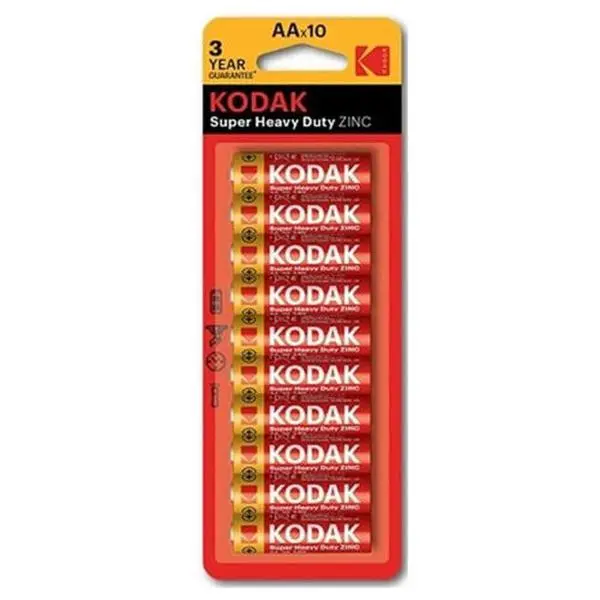 KODAK SUPER HEAVY DUTY ZINC DOUBLE A BATTERIES X 10- NEW