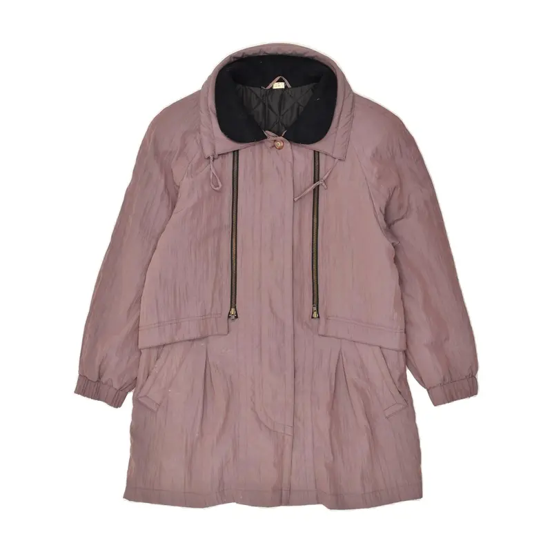 Pre-Owned VINTAGE Womens Loose Fit Overcoat UK 8 Small  Purple Polyester 1