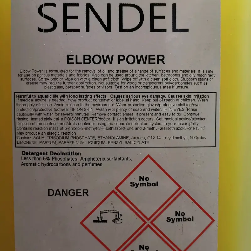 Sendel Elbow Power 5ltr All Purpose Use Gets Rid Of Grease Cleaning 1