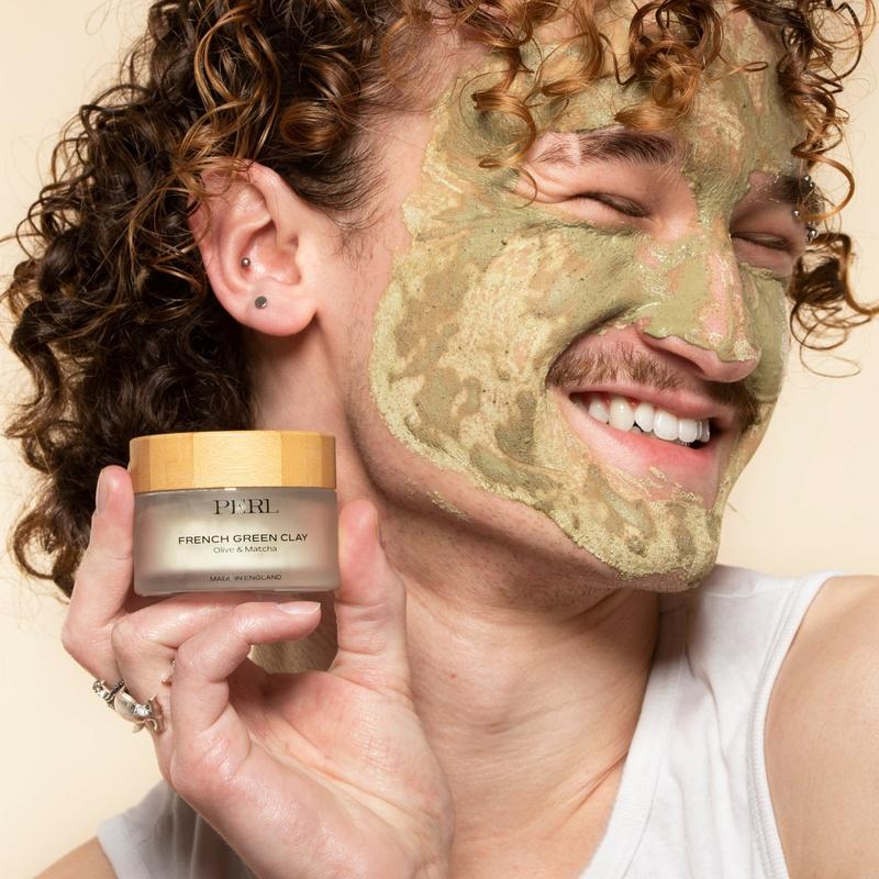 PERL French Green Clay Mask Refill for Skin Repair - Skincare Calming with Olive and Matcha - Gentle Sensitive Skin 2