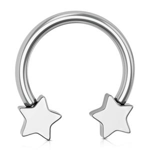 16G/14G OUFER Titanium Star Shaped Horseshoe Nose Ring