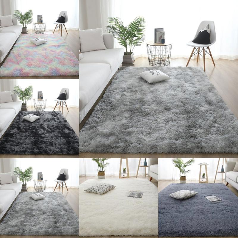 Fluffy  Large Shaggy Rugs for Living Room Bedroom Soft Carpet Floor Mat Indoor Cotton Plaid 6