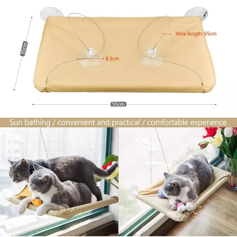 Pet Cat Window Hammock Perch Bed , Durable Seat for Cats, Holds Up to 20KG 8