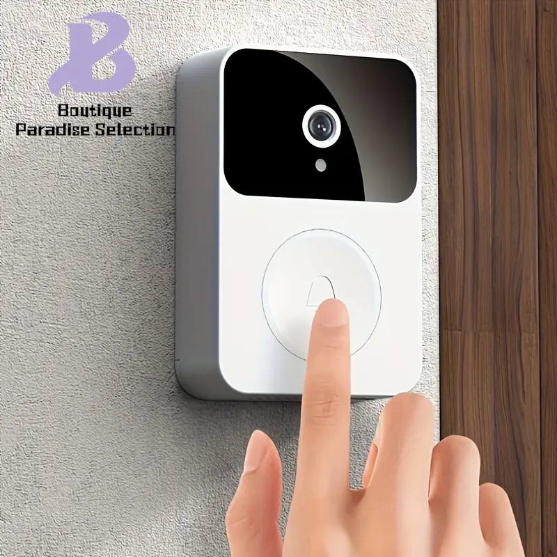 2025 NEW 1pc SMCM Wireless Video Doorbell with HD Camera, Wide Angle, Intelligent Voice Intercom, WiFi Enabled, Battery/USB Dual Power, ≤36V, 600mAh Rechargeable Lithium Polymer Battery, App Control, HD Night Vision, 2.4G WiFi Only Smart video doorbell