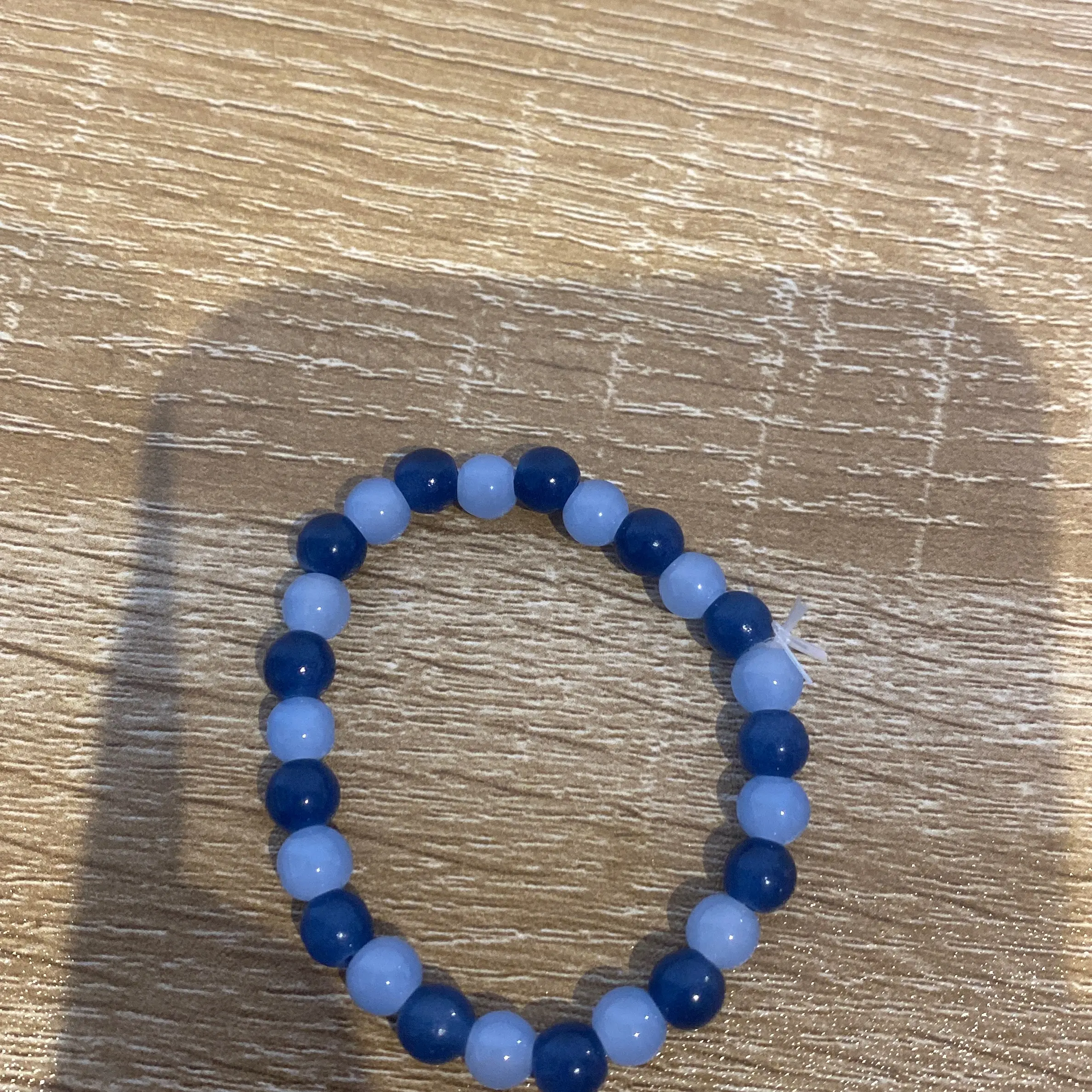 Dark blue and light blue beaded bracelet