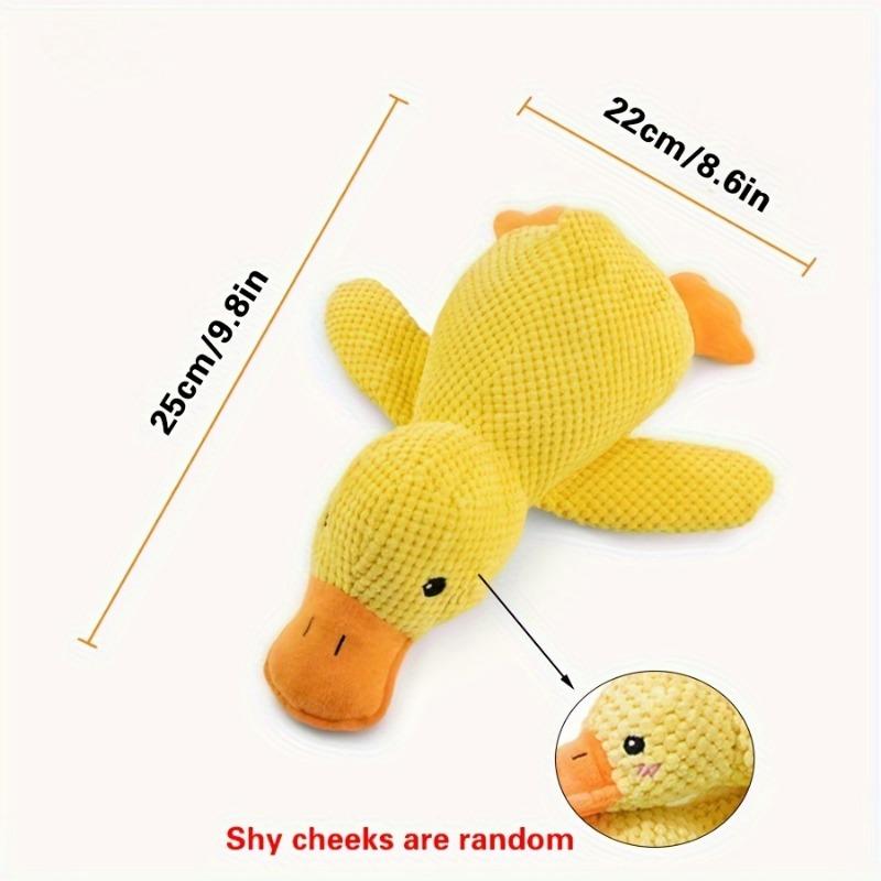 Yellow Plush Duck Emotional Comfort Toy for Dogs - Soft, Quilted Design with Orange Beak & Webbed Feet, Ideal for Medium to Small Breeds, Emotional Support Toy|Quilted Texture|Soft Plush Material, Dog Toys 5
