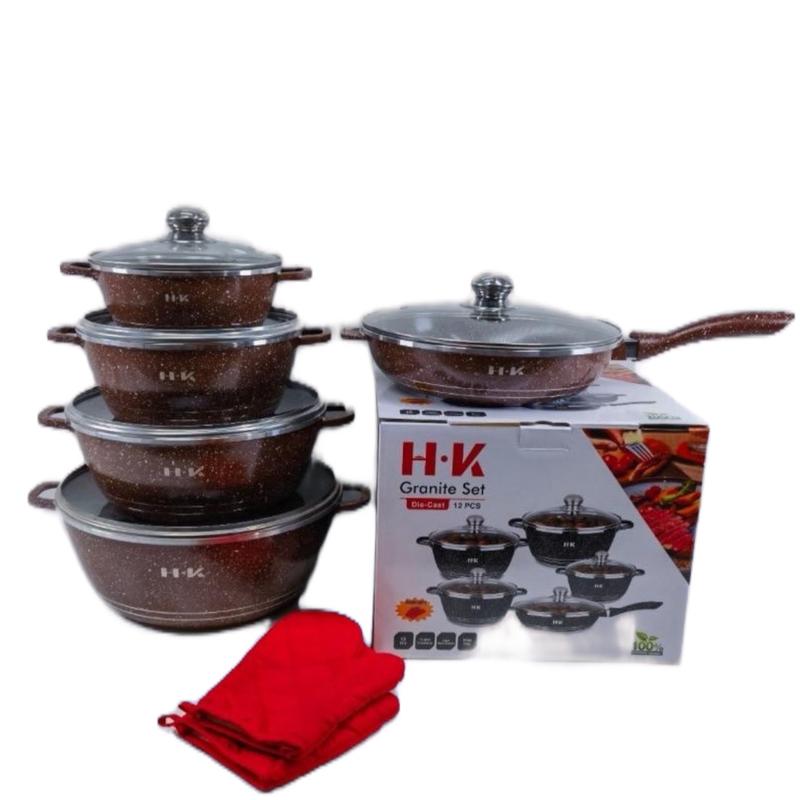 12 PCS Die-Cast Granite NON-STICK Cookware Set. 9 DIFFERENT COLOURS AVAILABLE! 3