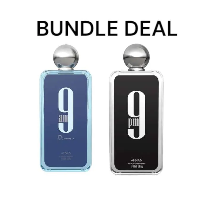 Afnan 9PM Eau De Parfum 100ml and 9am Eau Deparfum 100ml for unsex